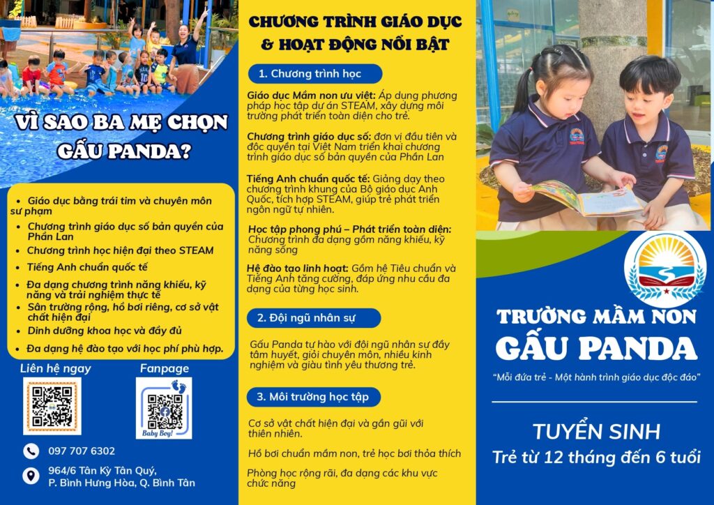 Vì sao ba mẹ nên chọn Trường Mầm Non Gấu Panda