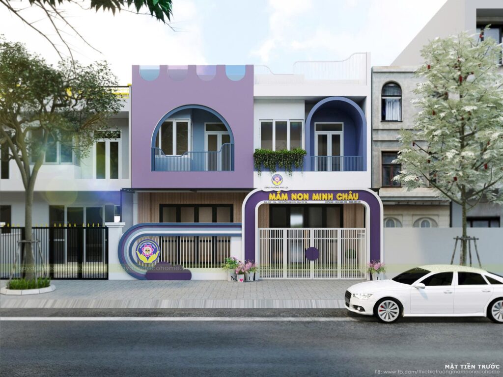 Mặt tiền trước cửa Mầm Non Minh Châu