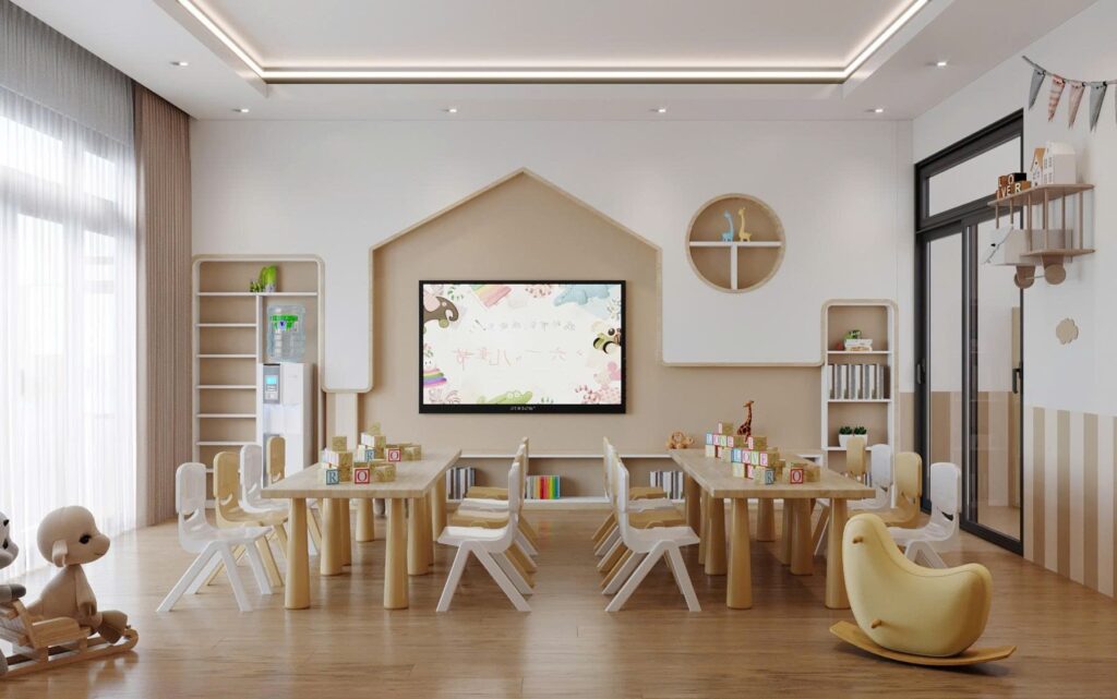 Lớp học tràn ngập ánh sáng tự nhiên