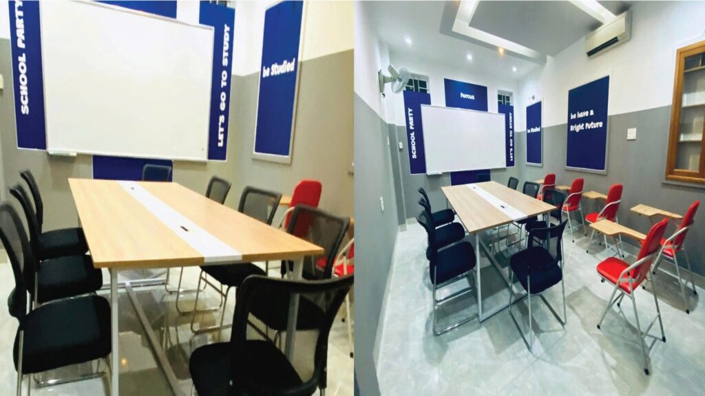 phòng học tiêu chuẩn, diện tích từ 24m² – 32m²