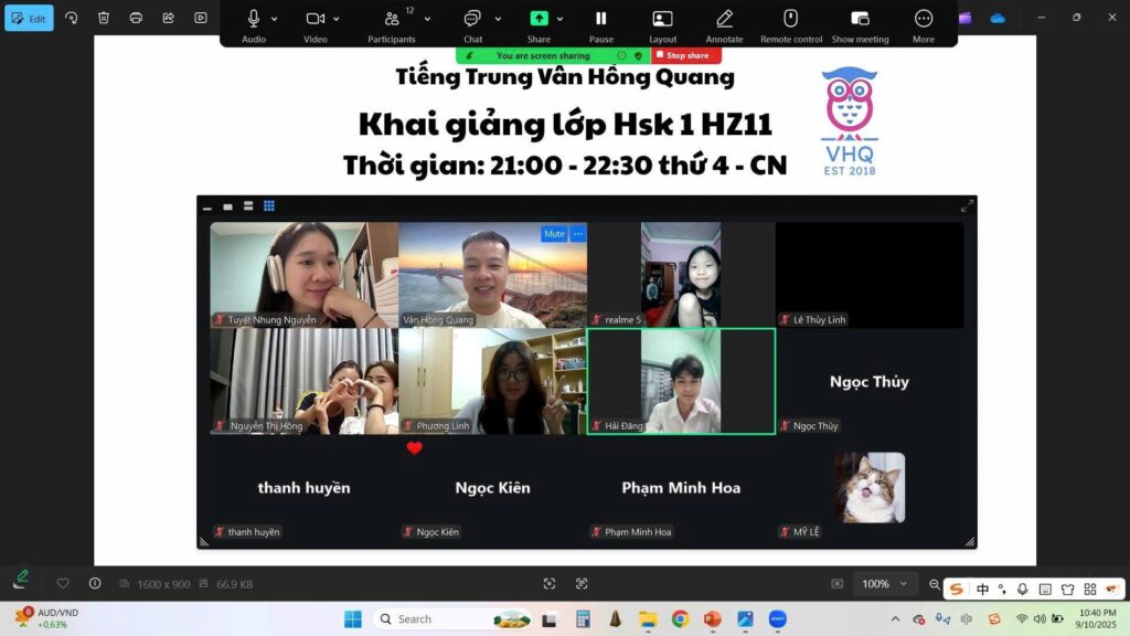 Khai giảng lớp Hsk1